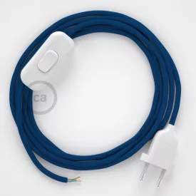    Lamp cable, RM12 blue rayon 1.80 m. Choose the color of the switch and plug.