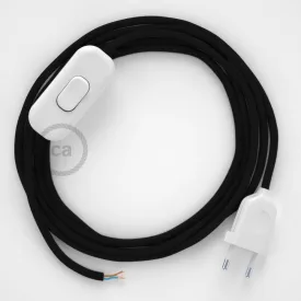    Lamp cable, RM04 black rayon 1.80 m. Choose the color of the switch and plug.