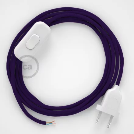  Lamp cable, RM14 purple rayon 1.80 m. Choose the color of the switch and plug.