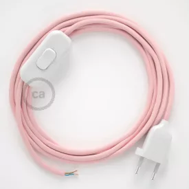    Lamp cable, RM16 baby pink rayon 1.80 m. Choose the color of the switch and plug.
