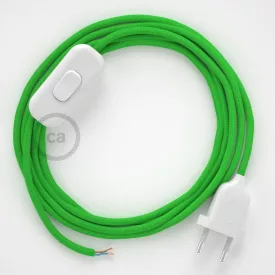   Lamp cable, RM18 lime green rayon 1.80 m. Choose the color of the switch and plug.