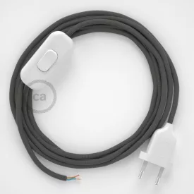    Lamp cable, RM03 gray rayon 1.80 m. Choose the color of the switch and plug.