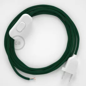    Lamp cable, RM21 dark green rayon 1.80 m. Choose the color of the switch and plug.