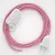  Lamp cable, RZ08 fuchsia zigzag artificial silk 1.80 m. Choose the color of the switch and plug.