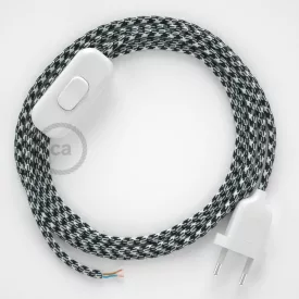    Lamp cable, RP04 white-black two-tone rayon 1.80 m. Choose the color of the switch and plug.