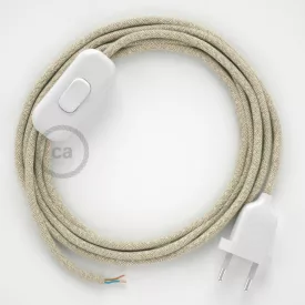    Lamp cable, RN01 natural linen 1.80 m. Choose the color of the switch and plug.