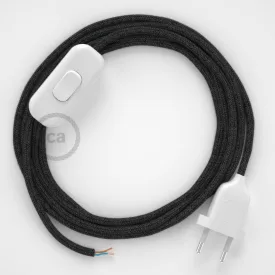    Lamp cable, RN03 anthracite natural linen 1.80 m. Choose the color of the switch and plug.