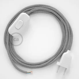    Lamp cable, RL02 sparkling silver rayon 1.80 m. Choose the color of the switch and plug.
