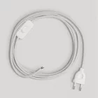 Lamp cord with white cotton cable, 1.80 m