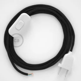   Lamp cord, RC04 black cotton 1.80 m. Choose the color of the switch and plug.
