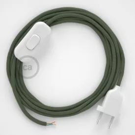   Lamp cable, RC63 green-gray cotton 1.80 m. Choose the color of the switch and plug.