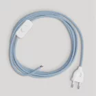 Cabling for lamp, blue Steward cotton cable, 1.80 m