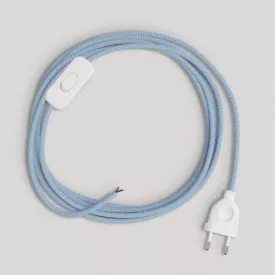Cabling for lamp, blue Steward cotton cable, 1.80 m