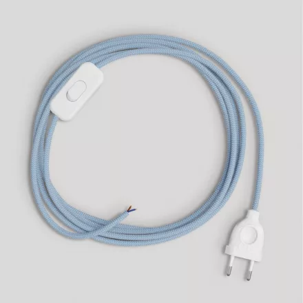 Cabling for lamp, blue Steward cotton cable, 1.80 m