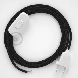    Lamp cable, RL04 sparkling black rayon 1.80 m. Choose the color of the switch and plug.