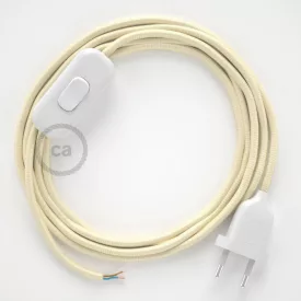    Lamp cable, RM00 ivory rayon 1.80 m. Choose the color of the switch and plug.