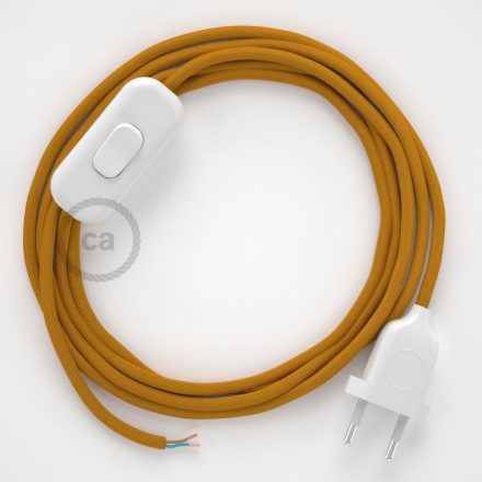  Lamp cable, RM25 mustard yellow rayon 1.80 m. Off switch and plug color.
