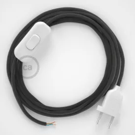    Lamp cable, RM26 dark gray rayon 1.80 m. Choose the color of the switch and plug.