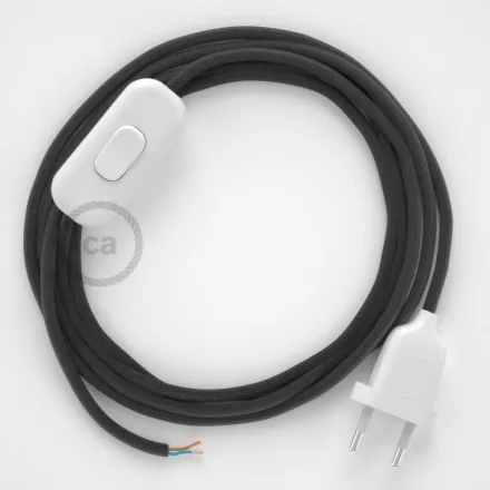 Lamp cable, RM26 dark gray rayon 1.80 m. Choose the color of the switch and plug.