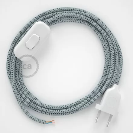  Lamp cable, RT14 stracciatella rayon 1.80 m. Choose the color of the switch and plug.