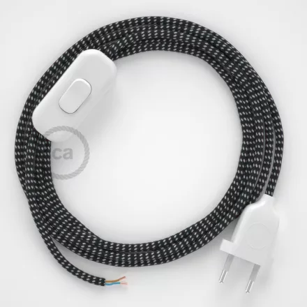  Lamp cable, RT41 stars rayon 1.80 m. Choose the color of the switch and plug.