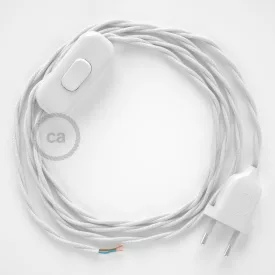    Lamp cable, TC01 white cotton 1.80 m. Choose the color of the switch and plug.