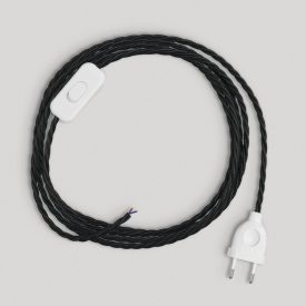 Lamp wiring with black braided cable 1.80 m