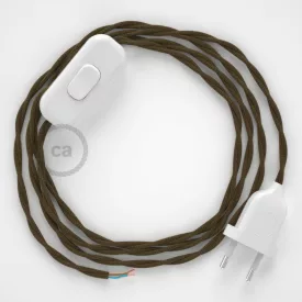    Lamp cable, TC13 brown cotton 1.80 m. Choose the color of the switch and plug.