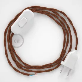   Lamp cable, TC23 fawn cotton 1.80 m. Choose the color of the switch and plug.