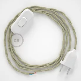    Lamp cable, TC43 dove gray cotton 1.80 m. Choose the color of the switch and plug.