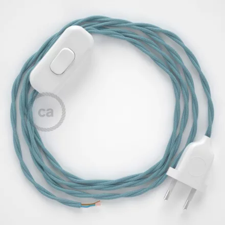  Lamp cable, TC53 ocean cotton 1.80 m. Choose the color of the switch and plug.