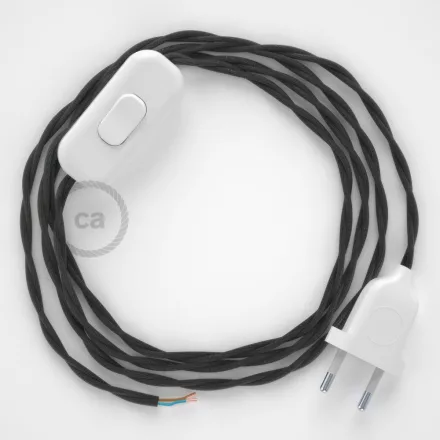  Lamp cable, TM26 dark gray rayon 1.80 m. Choose the color of the switch and plug.