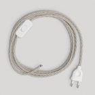 Lamp cord with white braided cable, 1.80 m