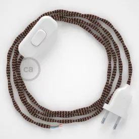    Lamp cable, TZ22 black and whiskey rayon 1.80 m. Choose the color of the switch and plug.