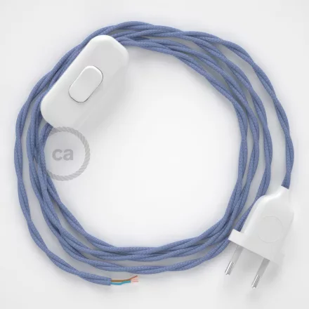  Lamp cable, TM07 purple rayon 1.80 m. Choose the color of the switch and plug.