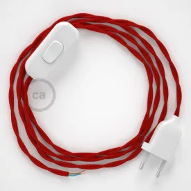    Lamp cable, TM09 red rayon 1.80 m. Choose the color of the switch and plug.