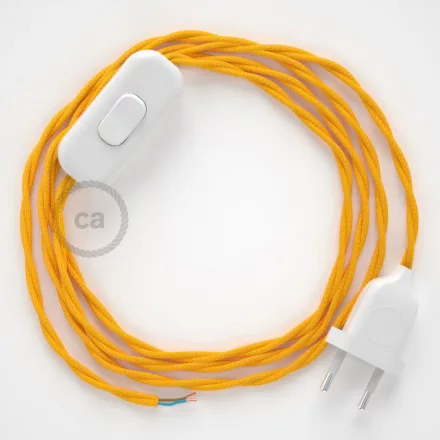  Lamp cable, TM10 yellow rayon 1.80 m. Choose the color of the switch and plug.