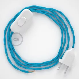    Lamp cable, TM11 turquoise rayon 1.80 m. Choose the color of the switch and plug.