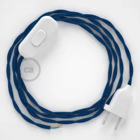   Lamp cable, TM12 blue rayon 1.80 m. Choose the color of the switch and plug.
