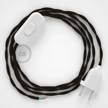  Lamp cable, TM13 brown rayon 1.80 m. Choose the color of the switch and plug.