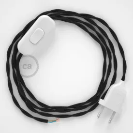    Lamp cable, TM04 black rayon 1.80 m. Choose the color of the switch and plug.