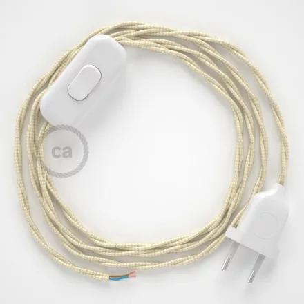  Lamp cable, TM00 ivory rayon 1.80 m. Choose the color of the switch and plug.