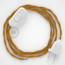    Lamp cable, TM05 gold rayon 1.80 m. Choose the color of the switch and plug.
