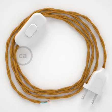  Lamp cable, TM05 gold rayon 1.80 m. Choose the color of the switch and plug.
