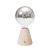 Portable and rechargeable Cabless01 LED lamp with silver hemispherical bulb