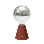 Portable and rechargeable Cabless01 LED lamp with silver hemispherical bulb