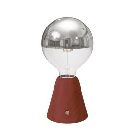   Portable and rechargeable Cabless01 LED lamp with silver hemispherical bulb