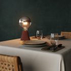 Portable and rechargeable Cabless01 LED lamp with silver hemispherical bulb