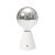 Portable and rechargeable Cabless01 LED lamp with silver hemispherical bulb