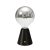 Portable and rechargeable Cabless01 LED lamp with silver hemispherical bulb